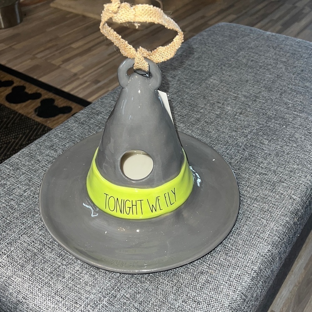 Rae Dunn Halloween witch hat birdhouse, tonight we fly